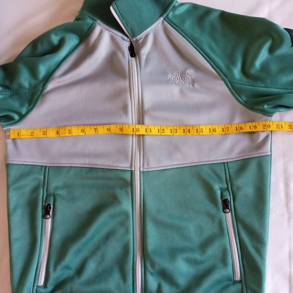The North Face green and gray,full zip run track style jacket Size Small - Picture 5 of 8